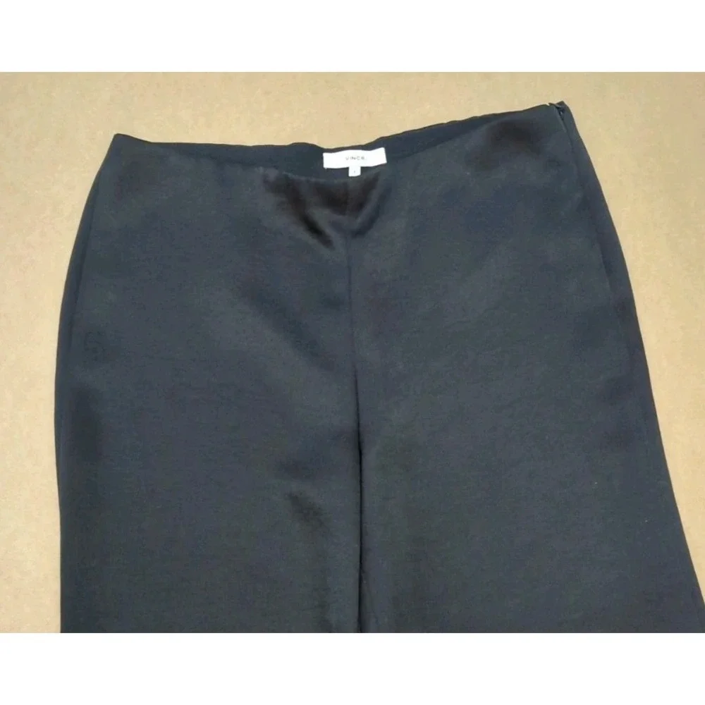Vince Wide Leg Trouser Side Zip Classic Crepe Work Pants Sz 6 27" Inseam - Picture 2 of 8